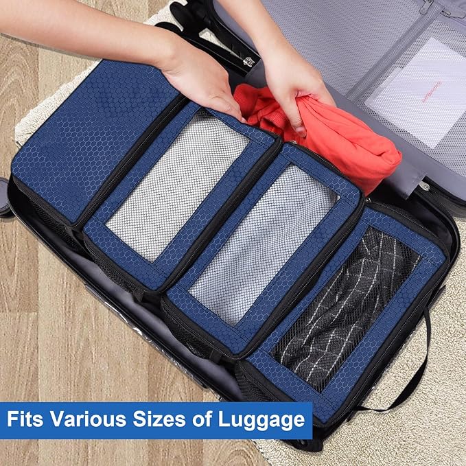 Suitcase Organizer, Travel Luggage Organizer Portable Hanging Travel Shelves Collapsible Hanging Packing Cubes for Carry on Suitcase