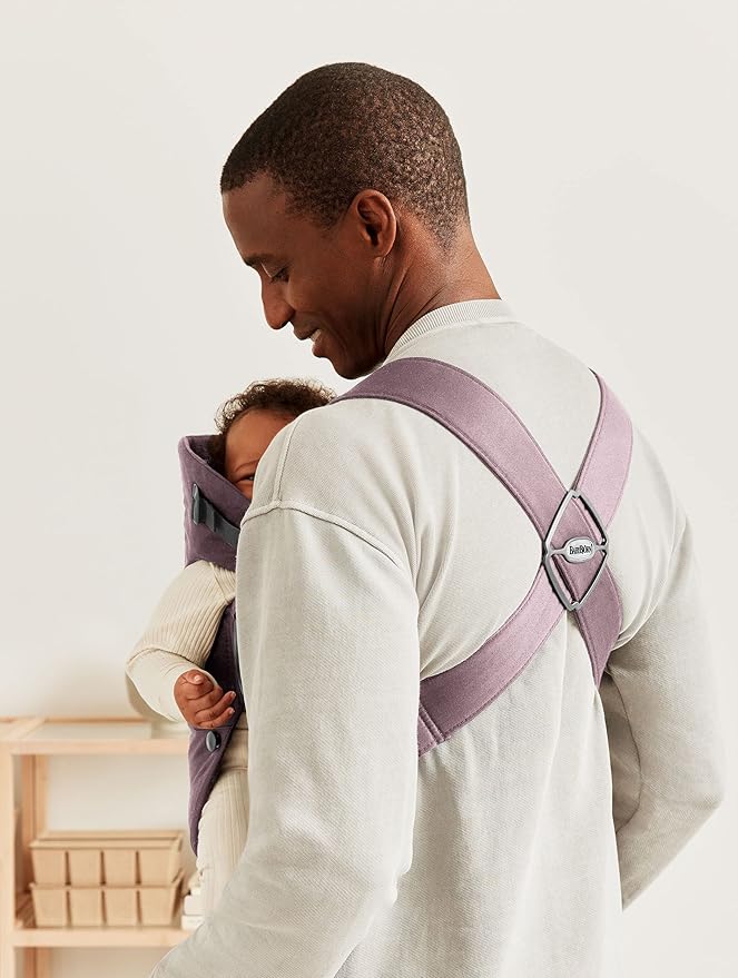 BabyBjörn Baby Carrier Mini, Cotton, Dark Purple | Newborn Carrier (7-25 lbs), Ergonomic, Easy-to-Use