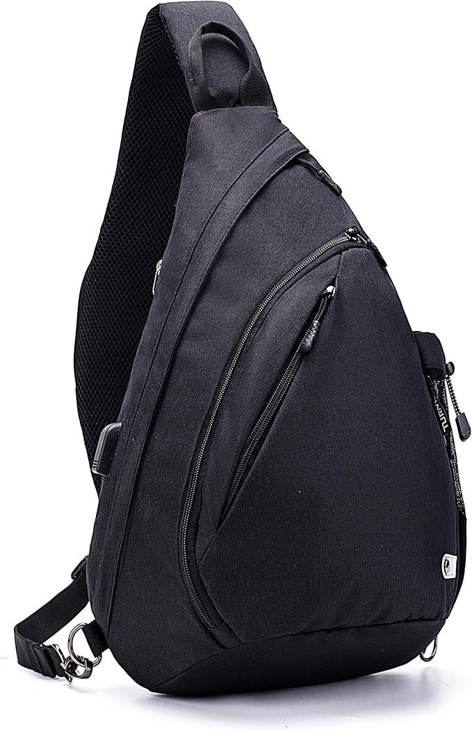 Water-Proof Sling bag/Crossbody Backpack/Shoulder Bag with USB Charging Port for Travel, Hiking, Cycling, Camping