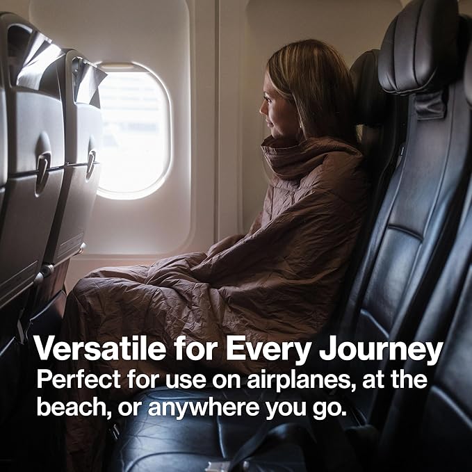 Gravel Layover Travel Blanket – Compact, Warm, and Packable with Carry Pouch (Stone)