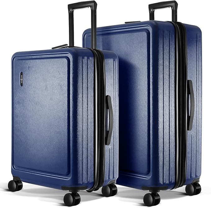 Luggage Sets 3 Piece, 24 Inch Suitcase and 28 Inch Luggage with Spinner Wheels, Durable Hard Shell Suitcase Set, Expandable Travel Suitcases with Wheels, Navy