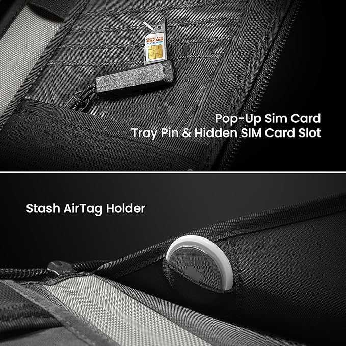 tomtoc Passport Holder Family with RFID Blocking, Passport Wallet Women Men, with Airtag & Sim Card Holder and Eject Pin, Travel Document Organizer with Wrist Strap, Up to 4 Passports, Water-resistant