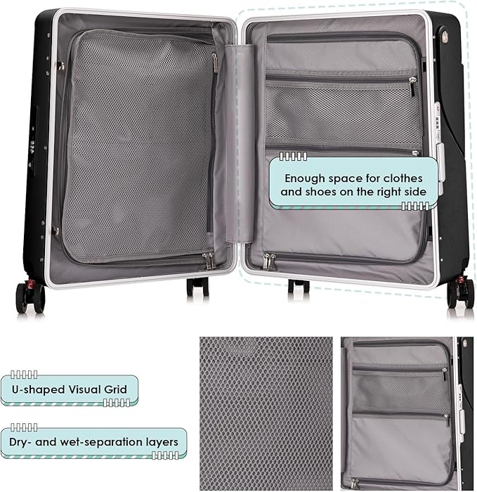 24" Ride-On CHECKED Luggage with Child Seat – Kids Travel Stroller Suitcase | 40L Large Capacity, USB Port & TSA Lock | Durable ABS+PC Hard Shell