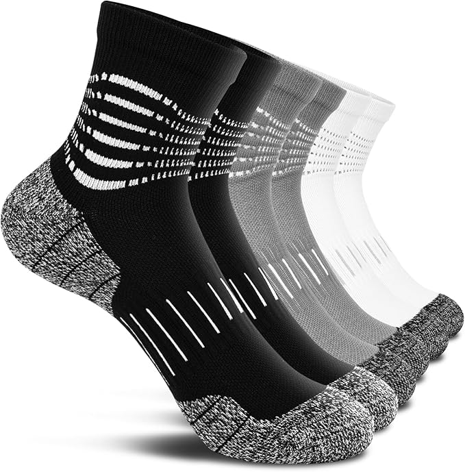 IRAMY Ankle Compression Socks for Men Athletic Running Socks with Cushioned Support 3 Pairs