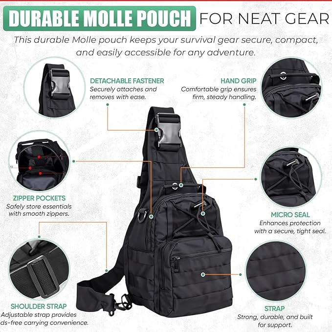 Survival Kit - All-in-One Survival Gear and Supplies for Camping, Hiking, Hunting, and Car Emergencies - Essential Tools, Great Gift for Men, Fathers, Boyfriends, Boys, Dads and Scouts