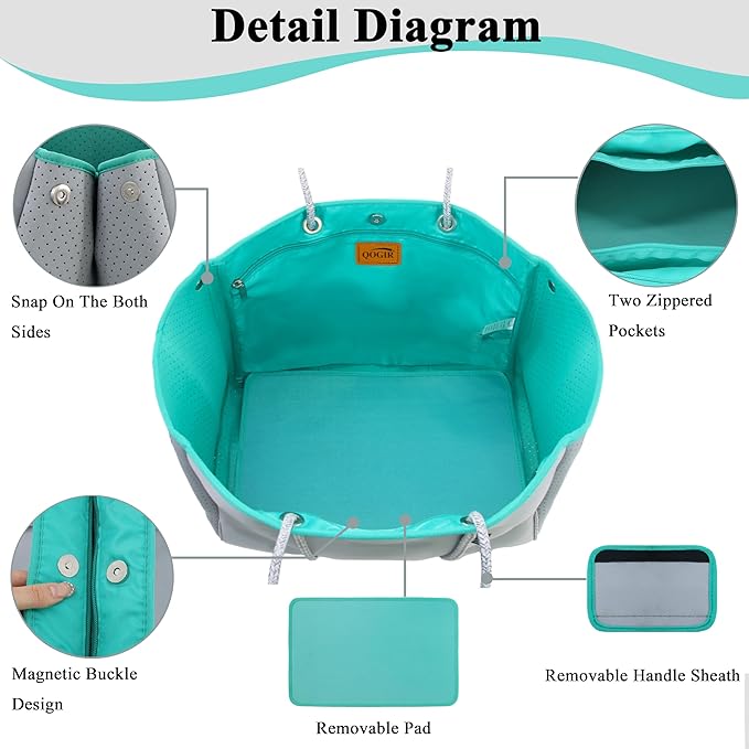 QOGiR Neoprene Multipurpose Beach Bag Tote with Inner Zipper Pocket … … … …