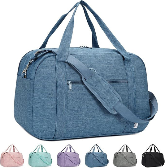 Narwey 18" Carry on Bag with Laptop Compartment 14 Inch Travel Duffel Bag for Spirit Airlines Personal Item Bag Overnight Weekender Bag with Wet Pocket for Women and Men (Navy Blue)