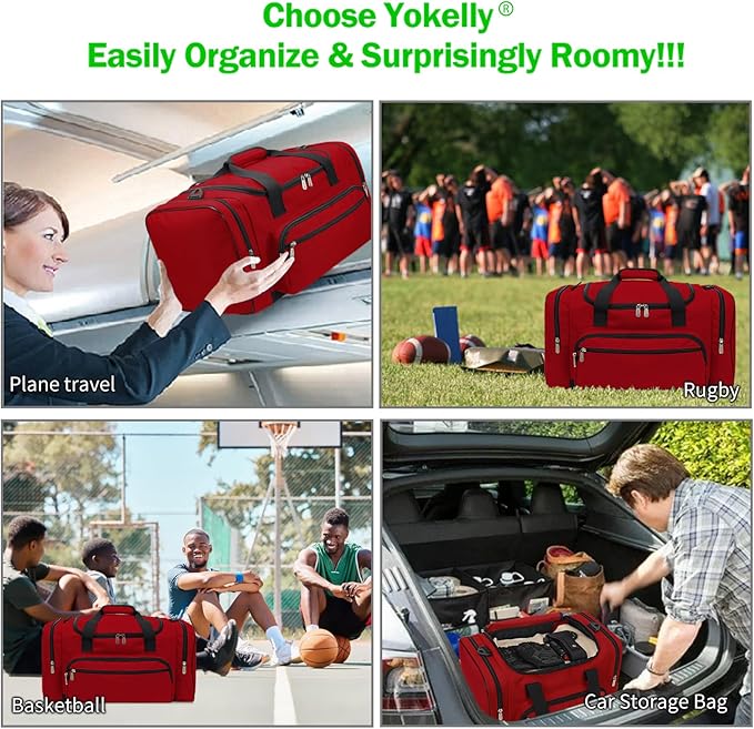 Sports Duffel Bag 20 inch for Travel Gym - Red