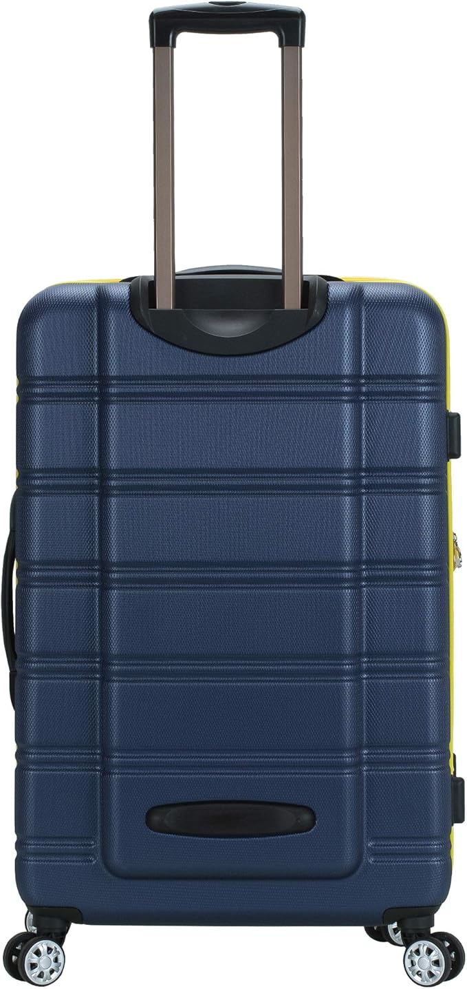 Rockland Unisex Adults Melbourne Hardside Expandable Spinner Wheel Luggage, Navy, 2-Piece Set (20/28)