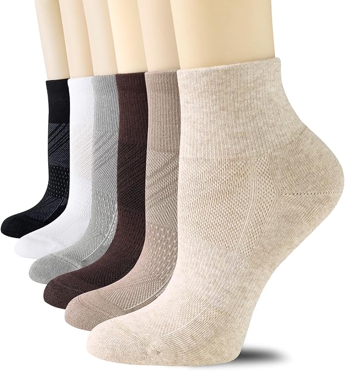 CS CELERSPORT 6 Pairs Women's Running Ankle Socks Athletic Sport Socks Cushioned
