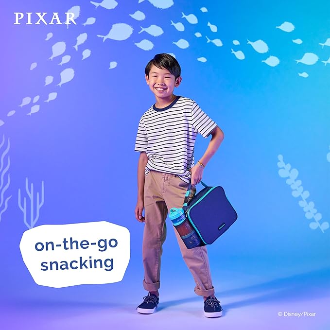 Whiskware Disney Pixar Stackable Snack Containers for Kids, 3 Stackable Snack Cups for School and Travel, Finding Nemo with Nemo and Dory