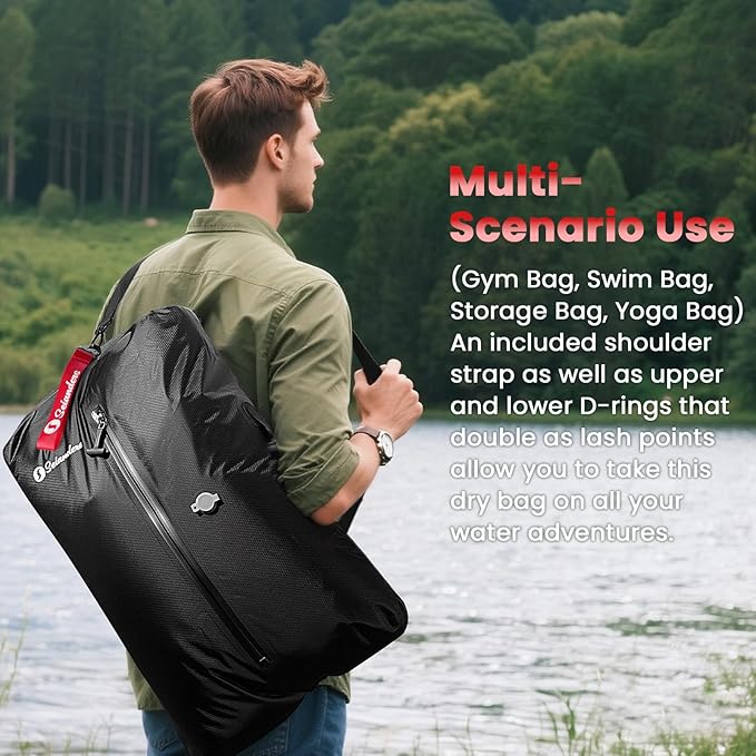 Vacuum Bags for Travel Luggage (2PCS + Wireless Pump), Vacuum Clothing Compression Bag with Adjustable Shoulder Strap, 50.6L Large Capacity, IP67 Waterproof, Reusable for Carry-on Luggage & Backpack