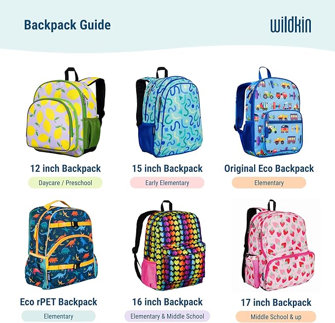 Wildkin 12-inch Kids Backpack – Padded, Adjustable, Ideal for Daycare & Travel - Heroes