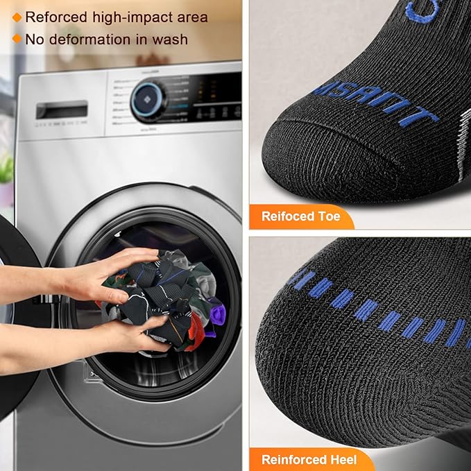 BULLIANT Compression Socks for Men 6Pairs, Athletic Crew Socks Cushioned For Men Sports Running-Arch Support