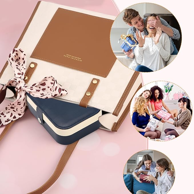 Travel Jewelry Box, PU leather Small Jewelry Organizer For Female Girls, double layer portable mini travel case for storing earrings, rings, necklaces.(dark blue)