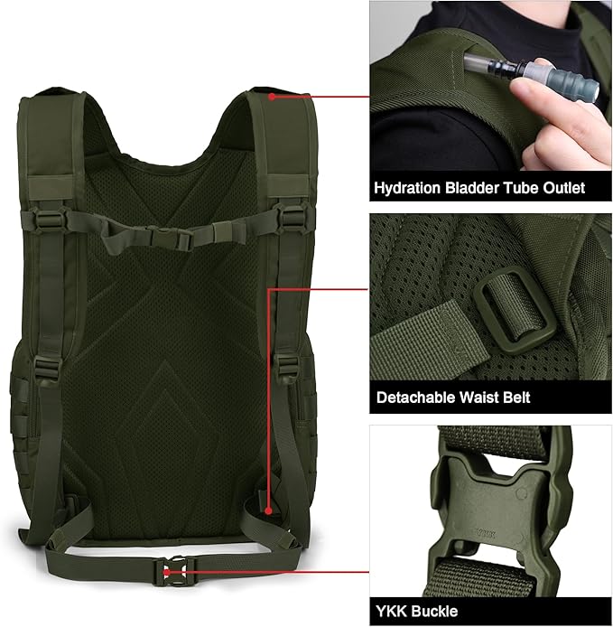 Mardingtop 25L Tactical Backpacks Molle Hiking daypacks for Camping Hiking Military Traveling Motorcycle