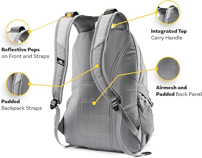 High Sierra Loop Backpack, Travel, or Work Bookbag with tablet sleeve, One Size, Black