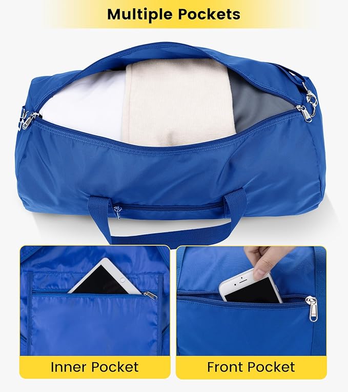 Vorspack Duffel Bag 20-24-28 Inches Foldable Gym Bag for Men Women Duffle Bag Lightweight with Inner Pocket for Travel Sports
