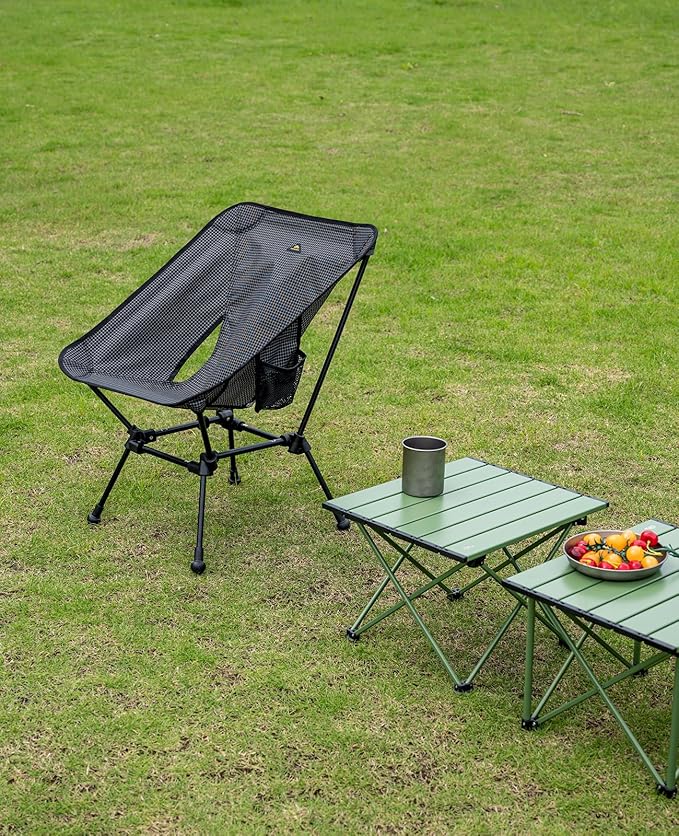 iClimb Ultralight Compact Camping Folding Beach Chair with Anti-Sinking Large Feet