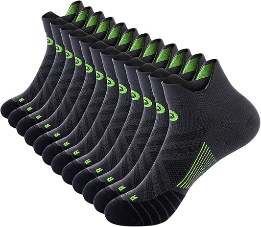 PAPLUS Ankle Compression Sock for Men and Women 2/4/6 Pairs, Low Cut Compression Running Sock with Ankle Support