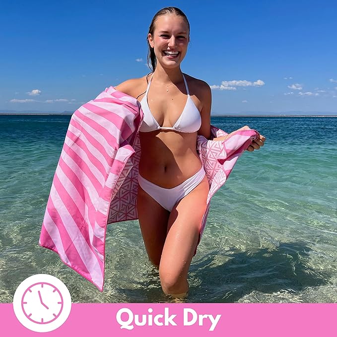ECCOSOPHY Microfiber Beach Towel - Sand Free Towels are Quick Dry, Light Weight, Super Absorbent - Perfect Pool, Travel, Cruise, Camping Essentials - Oversized Extra Large for Adults 71x35 in