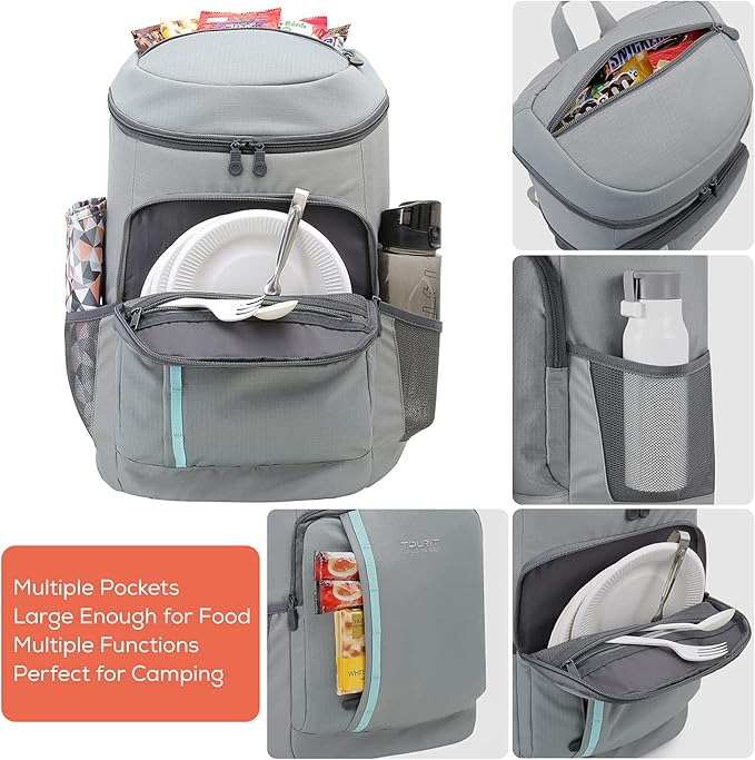 TOURIT Cooler Backpack 30 Cans Lightweight Insulated Backpack Cooler Leak-Proof for Men and Women
