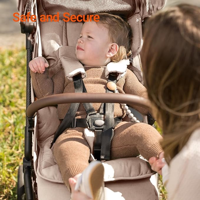Lightweight Baby Travel Stroller with Carbon Fiber Frame, Compact & Airplane-Friendly, One-Handed Folding Design, 11.6 lbs, Perfect for Toddlers, Organizer & Cushion Included, Simply Taupe