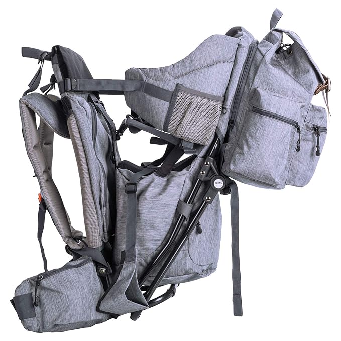 ClevrPlus Urban Explorer Child Carrier Hiking Baby Backpack, Heather Gray