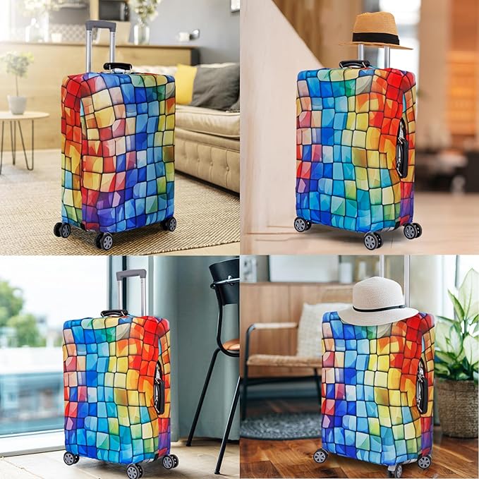 MosaiRudo Travel Luggage Covers For Suitcase Tsa Approved,Suitcase Cover Protector Fit 18-32 Inch Luggage Travel Accessories (T2502, M)