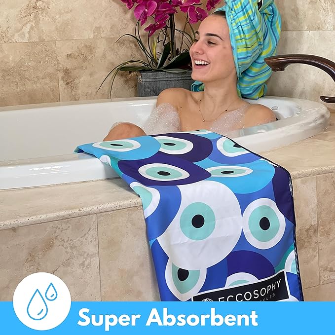 ECCOSOPHY Microfiber Beach Towel - Sand Free Towels are Quick Dry, Light Weight, Super Absorbent - Perfect Pool, Travel, Cruise, Camping Essentials - Oversized Extra Large for Adults 71x35 in