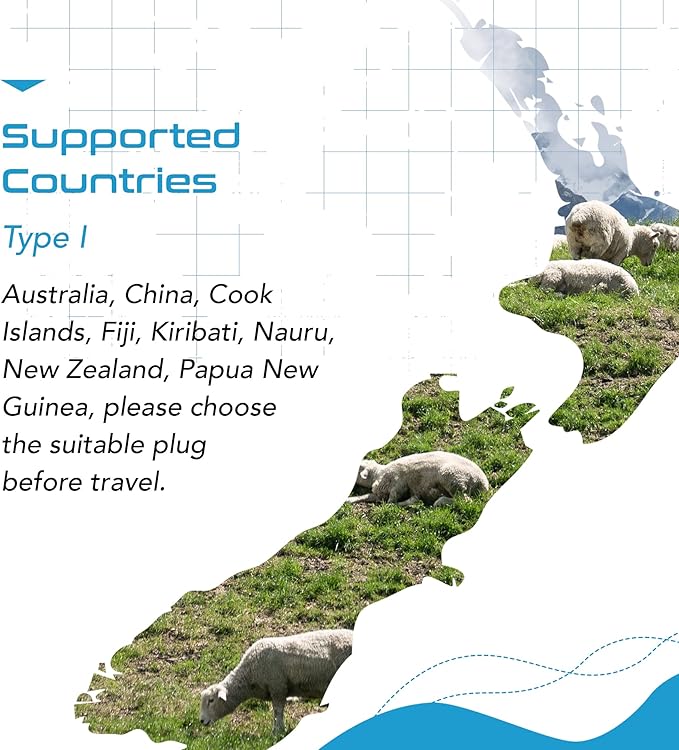 Ceptics Australia, New Zealand, China Travel Plug Adapter by - 4 Input - USA to Any Type I Countries Such as New Zealand, Argentina and More - 4 Pack (PT-16), White (PT-16-4PK)