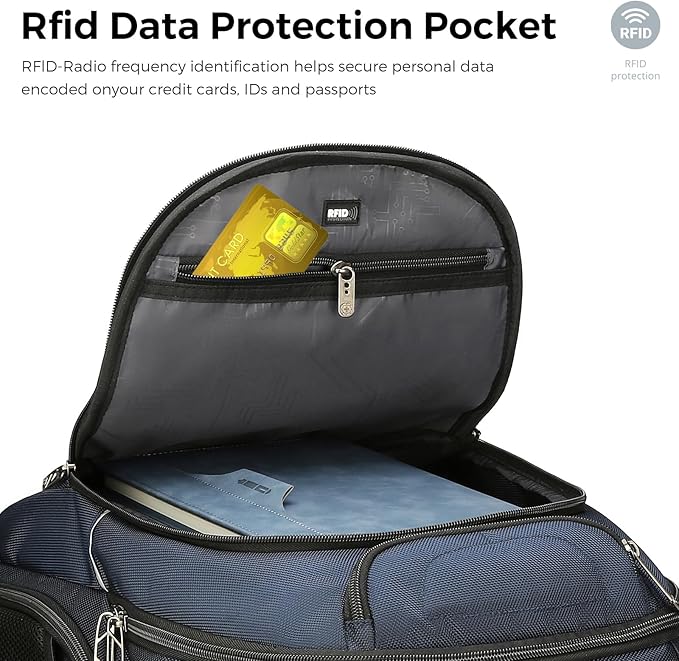 Swissdigital Design TSA Business Laptop Backpack For Men,Travel Backpack With USB Charging Port,College Tech Backpacks With RFID Pockets Presents For Men Fits 15.6 Inch Computer Blue | TERABYTE