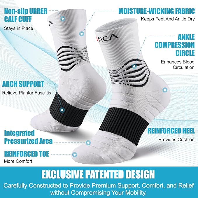 NEENCA Medical Compression Socks, Ankle Compression Stockings for Injury Recovery & Pain Relief, Sports Protection. 20-30mmHg