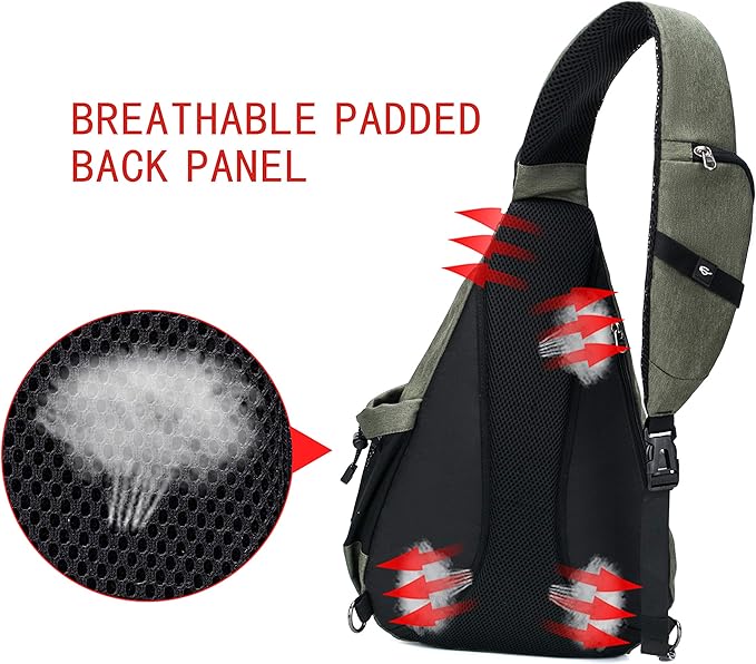Water-Proof Sling bag/Crossbody Backpack/Shoulder Bag with USB Charging Port for Travel, Hiking, Cycling, Camping