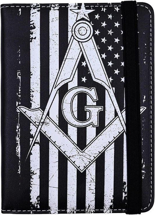 Passport Holder for Women and Men PU Leather Passport Cover for Travel (Masonic)