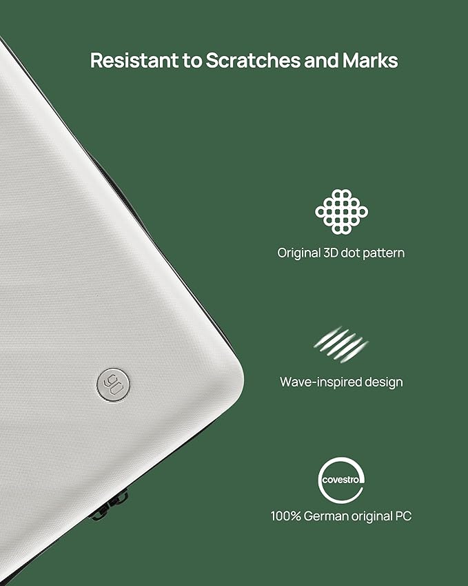 Trunk Luggage 24 Inch, Medium Checked Luggage with Double Spinner Wheels, Anti-Burst Zipper, Hard Case PC Suitcase, Lightweight Travel Luggage, TSA Approved (Pearl White, Hudson)
