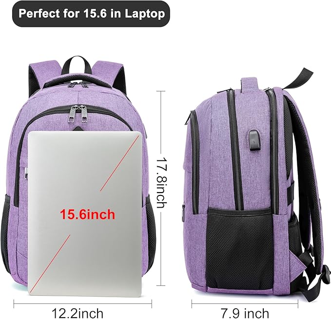 BIKROD Backpack for Girls Women, School Backpack for Teen Boys, Lightweight Casual High School Bookbag, Daily-use Travel Laptop Backpack with USB Charging Port Fits 15.6 Inch Notebook