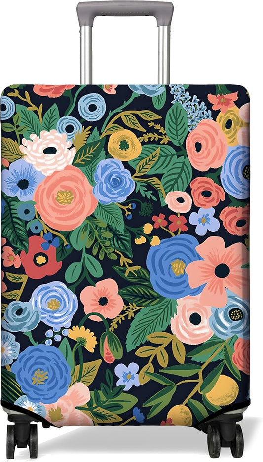 Travel Luggage Cover Suitcase Protector Fits 18-32 Inch Wheel Covers PatternedTravel Related Items Flower Luggage Protector Elastic L