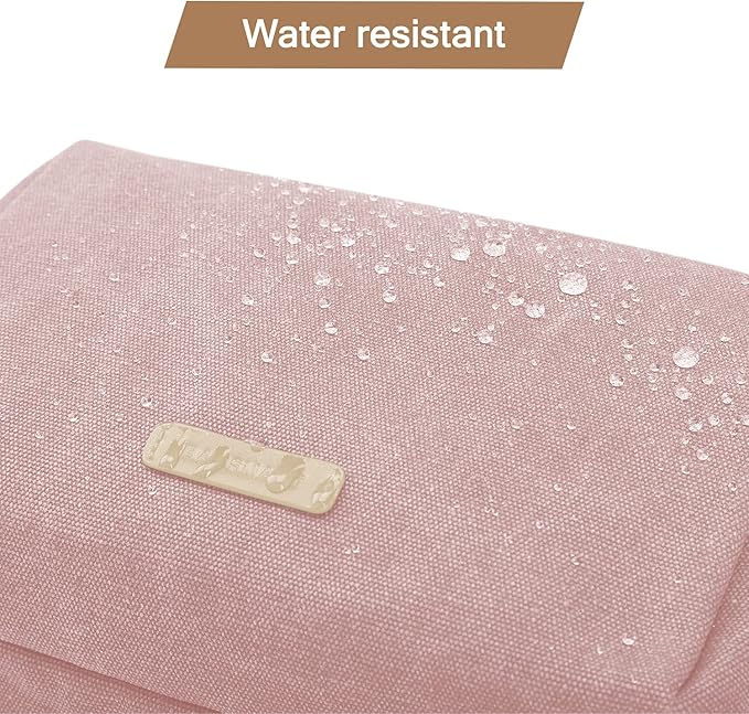 BAGSMART Toiletry Bag for Women, Cosmetic Makeup Bag Organizer, Travel Bag for Toiletries, Dopp Kit Water-resistant Shaving Bag for Accessories, Pink-Medium