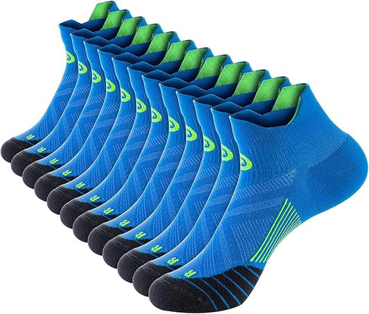 PAPLUS Ankle Compression Sock for Men and Women 2/4/6 Pairs, Low Cut Compression Running Sock with Ankle Support