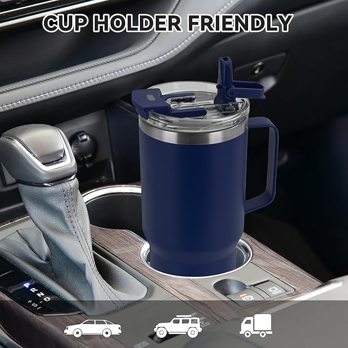 HASLE OUTFITTERS 30oz Tumbler Bulk with Handle, Insulated Travel Coffee Mug Set with Handle Leak-Proof Double Wall Stainless Steel Vacuum Tumblers Pack Metal Cup for Hot and Cold Drink