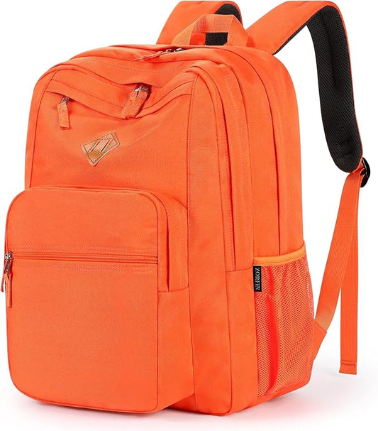 ZORFIN 26L Backpack for College, and Travel: Water Resistant Bookbag - Tangerine