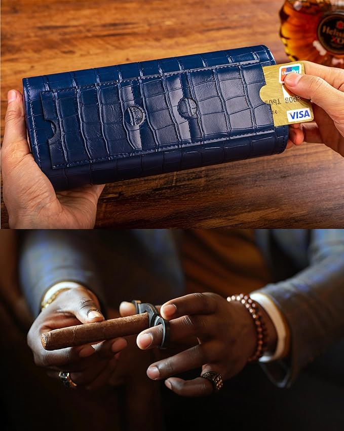 MR.OKAY 3 Watch Travel Case- Classic Leather Watch Case With Superb Texture. (Portable Watch Roll Or Organizer For Storage And Display).Festival Gift For Men, All Handcrafted By Artisans.