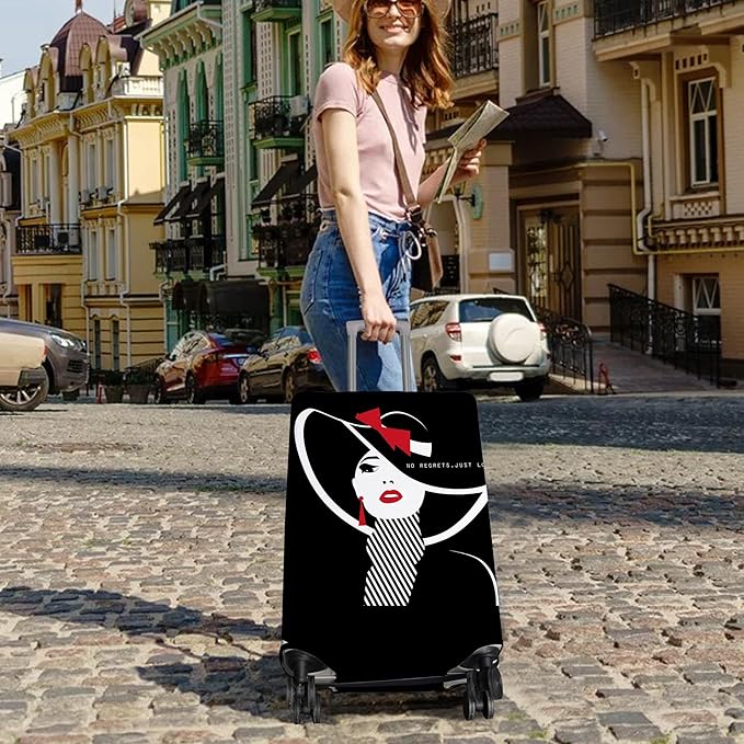 Travel Luggage Cover Suitcase Protector Fits 18-32 Inch Wheel Covers PatternedTravel Related Items Flower Luggage Protector Elastic XL