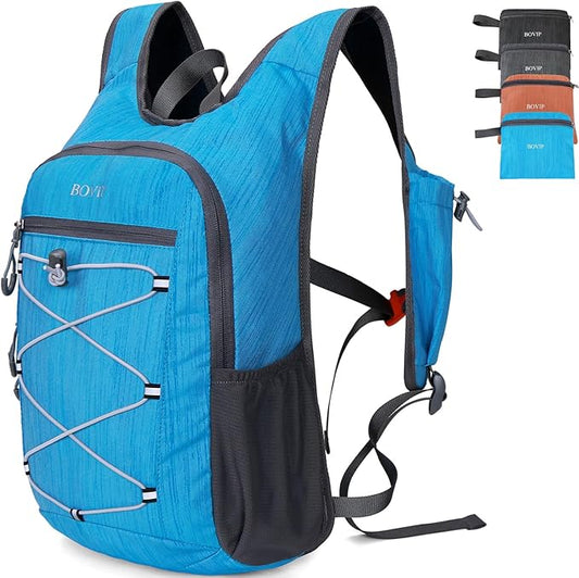BOVIP 20L Hiking Backpack Lightweight Packable Hiking Daypack Small Travel Outdoor Foldable Shoulder Bag Blue