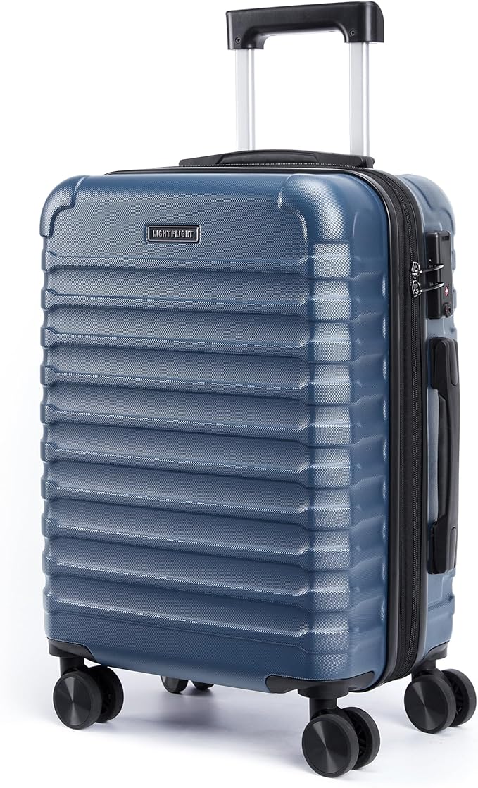 LIGHT FLIGHT Carry On Luggage 22x14x9 Airline Approved, Carry On Suitcases with Wheels, Expandable Hardside Lightweight Rolling Travel Luggage with TSA Lock 20 Inch Carryon, Royal Blue