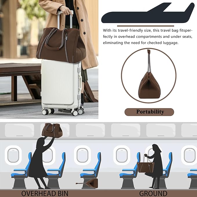 QOGiR Neoprene Multipurpose Beach Bag Tote with Inner Zipper Pocket … … … …