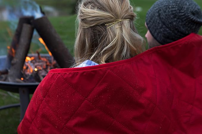DOWN UNDER OUTDOORS Large Waterproof Windproof Extra Thick 350 GSM Quilted Fleece, or Sherpa Stadium Blanket