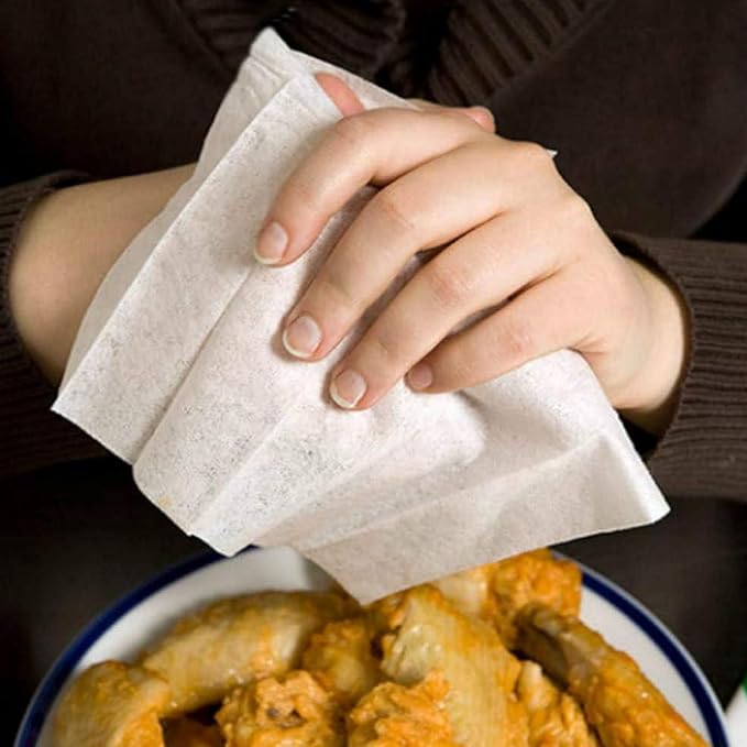 Fresh Towel Individually Wrapped Moist Towelettes - 1 Box of 100 Hand Wipes Individually Wrapped (7 x 8 inches Towel Size, White)