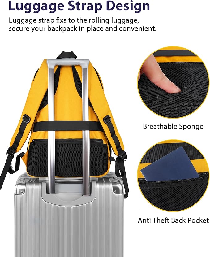 MATEIN 17 Inch Travel Backpack, Water Resistant Commute Work Carryon Bag with USB Charging Port & Luggage Sleeve, Fashion Large College Laptop Daypck, Warm Gifts Backpack for Men Women
